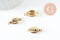 Pendentif cauri laiton doré zircons colorés 15mm, x1 (G4737)