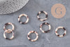 Pendentif cercle beige acétate,connecteur plastique, 21.5mm, x5 ou x10 (G1433)