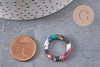 Pendentif cercle coloré acetate, perle plastique,connecteur plastique,21.5mm, x2 ou x10 (G2084)