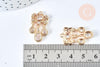 Pendentif chandelier laiton doré zircons cubiques 28mm,création bijoux chandelier, x1 (G6961)