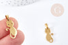 Pendentif chat acier 304 doré inoxydable 22mm, x1 (G8618)