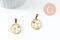 Pendentif chat étoile acier 304 doré inoxydable 19mm, x1 G9859