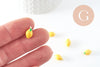 Pendentif citron laiton doré 18K résine jaune 13mm, x1 (G8053)