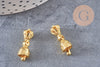 Pendentif cloche tibétaine Dorje Vajra laiton doré,breloque laiton brut,pendentif laiton brut,22mm, x1 (G4459)