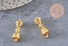 Pendentif cloche tibétaine Dorje Vajra laiton doré,breloque laiton brut,pendentif laiton brut,22mm, x1 (G4459)