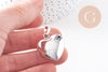 Pendentif coeur Bola harmonie carillon laiton argent platine 26.5mm, x1 (G9889)