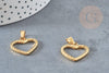 Pendentif coeur acier 304 inoxydable doré 21.5mm, x1 (G4904)