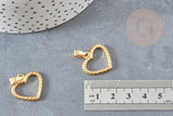 Pendentif coeur acier 304 inoxydable doré 21.5mm, x1 (G4904)