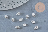 Pendentif coeur argent massif 925 et zircon 6mm, x1 (G10739)