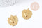 Pendentif cœur bombé dentelé laiton brut 22mm, x1 (G8950)