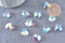 Pendentif cœur facetté en cristal transparent irisé 14mm, x10 (G10413)