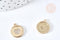 Pendentif cœur laiton doré 14K et cristal zircon 16mm,pendentif laiton amour pour création bijoux, x1 G8520