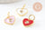 Pendentif coeur laiton doré émaillé et zircon 9x9mm ,pendentif doré,coeur doré, pendentif laiton doré, x1 (G3578)