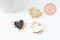 Pendentif coeur laiton doré émaillé,pendentif doré,coeur doré, pendentif laiton doré,23mm, x1 (G2950)