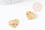 Pendentif coeur martelé laiton doré 18K, pendentif géométrique texturé création bijoux, 20x17mm, x2 G3302