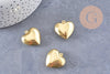 Pendentif cœur medaillon laiton brut 24mm, x2 (G1915)