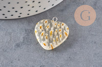 Pendentif cœur millefiori verre murano 27mm, x1 (G7143)