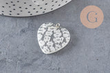 Pendentif cœur millefiori verre murano 27mm, x1 (G7143)