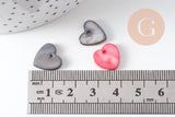 Pendentif coeur nacre naturelle multicolore 12mm, x 10 (G1855)