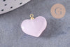 Pendentif cœur verre murano 18.5mm, x1 (G10290)