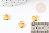 Pendentif coeur zamac doré 12mm, sans nickel, x10 (G3768)