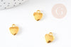 Pendentif coeur zamac doré 12mm, sans nickel, x10 (G3768)