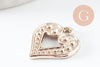 Pendentif coeur zamac doré 17mm, creation bijoux amour x 2 (G3686)