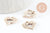 Pendentif coeur zamac doré 17mm, creation bijoux amour x 2 (G3686)