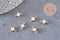 Pendentif connecteur carré en cristal laiton doré 11x7mm, x1 (G5891)