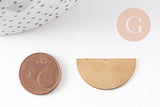 Pendentif connecteur demi-cercle laiton brut 1 trou 30x15.5mm, x5 (G3126)