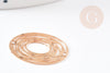Pendentif connecteur estampe filigrane ovale géométrique laiton doré 23mm, Pendentif très fin et léger création de bijoux DIY x2 (G9229)