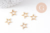 Pendentif connecteur étoile acier 201 inoxydable doré 13mm, x5 (G10512)
