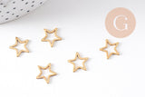 Pendentif connecteur étoile acier 304 inoxydable doré 12mm, x5 (G10511)