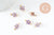 Pendentif connecteur fleur doré 24 carats zircon violet,pendentif doré cristal, 12.5mm, x1 (G4035)