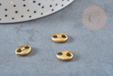 Pendentif connecteur grain de café acier 304 inoxydable doré 10.5mm, pendentif création bracelet, x2 G4630
