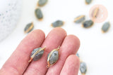 Pendentif connecteur labradorite naturelle 32mm,creation bijou,pendentif bijoux en pierre naturelle,bracelet pierre, x1 G5587
