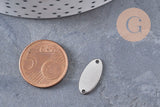 Pendentif connecteur ovale acier 201 inoxydable platine 17mm, x5 (G11022)