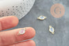 Pendentif connecteur ovale en cristal opalite laiton doré 15mm, x1 (G4675)