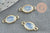 Pendentif connecteur ovale en cristal opalite laiton doré 15mm, x1 (G4675)