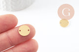 Pendentif connecteur rond acier 201 inoxydable doré 12mm finition Miroir, x1 (G10185)