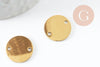 Pendentif connecteur rond acier 201 inoxydable doré 16mm finition Miroir, x1 (G10006)