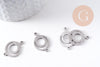 Pendentif connecteur rond en acier 201 inoxydable platine 19mm, x2 (G10379)
