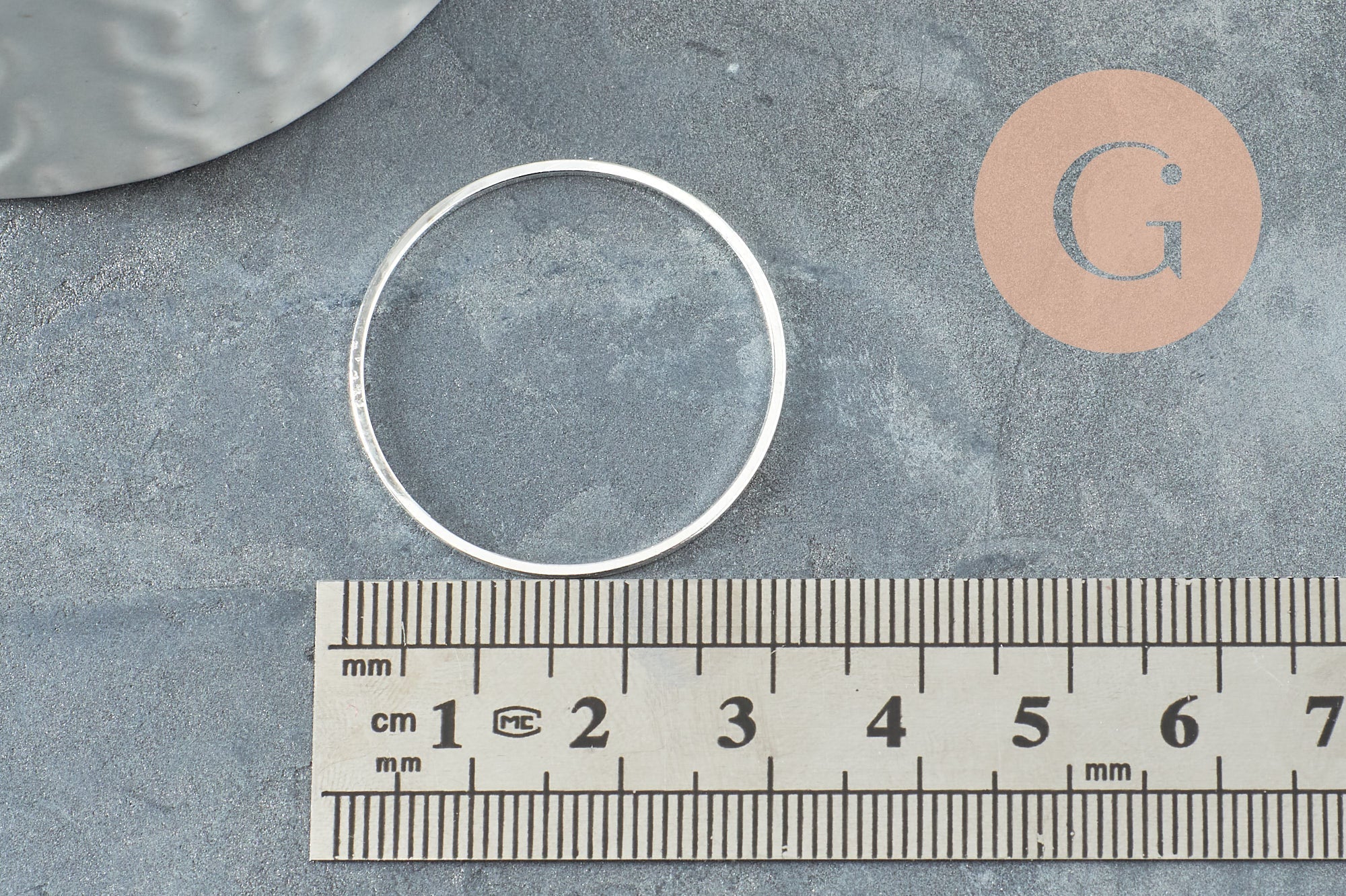 Pendentif connecteur rond laiton argenté 30mm, x5 (G3130)