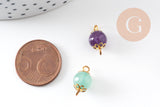 Pendentif connecteur rond pendentif création bijoux pierre naturelle,16mm,x 10 (G4503)