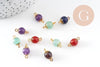Pendentif connecteur rond pendentif création bijoux pierre naturelle,16mm,x 10 (G4503)