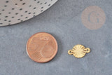 Pendentif connecteur rond strié acier 201 inoxydable doré 15mm,creation de bijoux en acier inoxydable, x5 G4839
