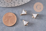 Pendentif connecteur triangle en cristal doré 11x8mm, pendentif en cristal, pendentif en or, cristal coloré, création de bijoux, x1 G5890