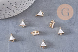 Pendentif connecteur triangle en cristal doré 11x8mm, pendentif en cristal, pendentif en or, cristal coloré, création de bijoux, x1 G5890