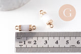 Pendentif connecteur tube jade naturel blanc tube fer doré 20mm, pendentif bijoux pierre, x1 (G9909)
