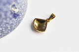 Pendentif coquillage acier 304 doré inoxydable 17.3mm, Pendentif création bijoux sans nickel x1 (G6010)